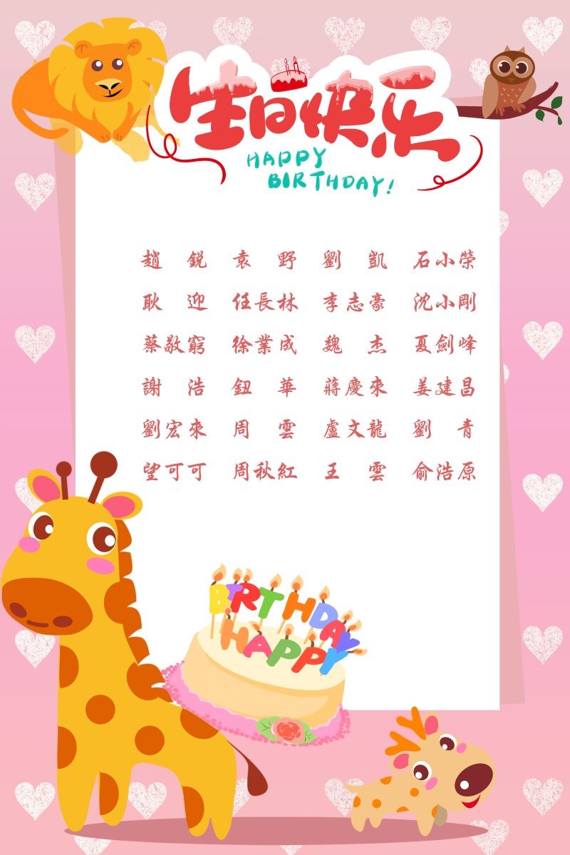【生日祝?！抗ё?8月生日的員工生日快樂(lè)！